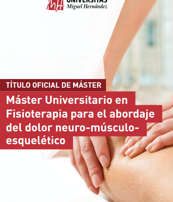 Abierto el plazo de preinscripción para el Máster Universitario en Fisioterapia (curso 2026-2027)